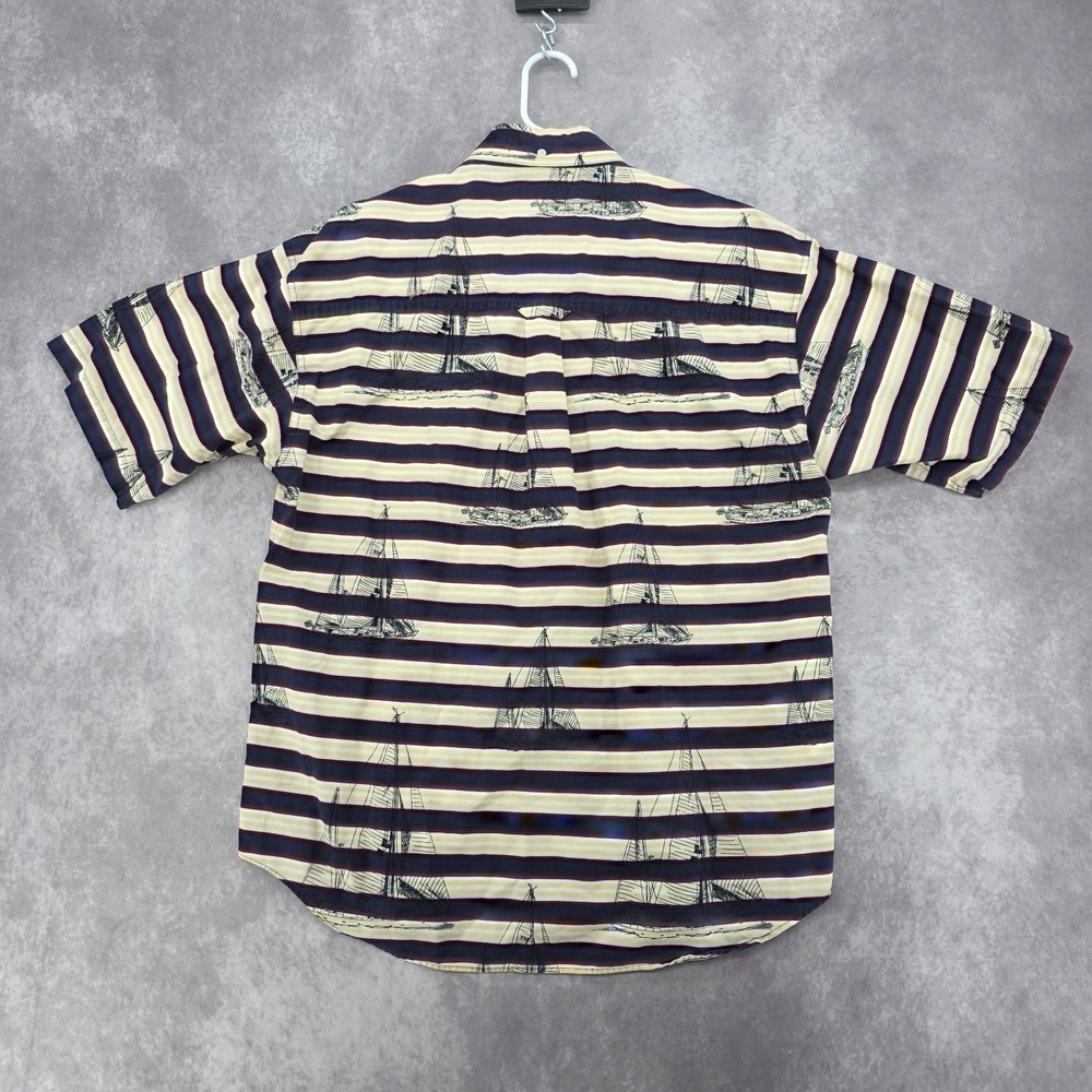 Vintage Hawaiian Shirt Salty Dog Gant M Striped Nautical Sailboat Imperial USA - Picture 6 of 9